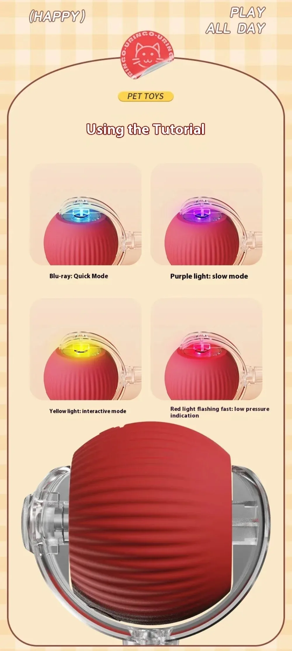 Interactive Cat Toy – Smart Rolling Ball with Faux Tail, Rechargeable Electric Toy for Cats and Dogs 23 kf Sf360b3782d814e1ca2d0c2c3b7b16f18F