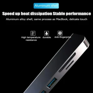 Docking Station USB C Hub 8-in-1 Adapter with HDMI RJ45 USB 3.0 Card Reader for Laptop MacBook iPad Pro 9 Docking Station USB C Hub 8-in-1 Adapter with HDMI RJ45 USB 3.0 Card Reader for Laptop MacBook iPad Pro - Image 3