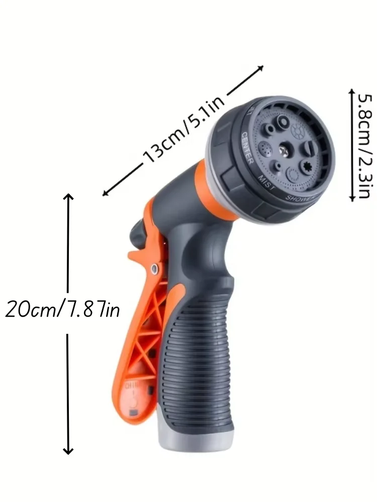 Garden Hose Nozzle 8-Mode High Pressure Spray with Durable Non-Slip Handle for Lawn, Garden, and Car Wash 21 kf S3ad10bc24adf48bcaa112b5b2d40c610P