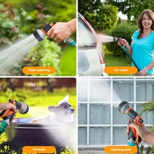 Garden Hose Nozzle 8-Mode High Pressure Spray with Durable Non-Slip Handle for Lawn, Garden, and Car Wash 9 Garden Hose Nozzle 8-Mode High Pressure Spray with Durable Non-Slip Handle for Lawn, Garden, and Car Wash - Image 3