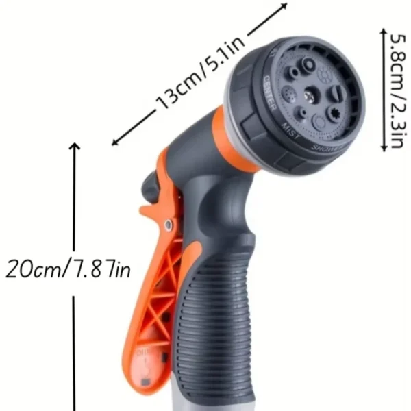 Garden Hose Nozzle 8-Mode High Pressure Spray with Durable Non-Slip Handle for Lawn, Garden, and Car Wash 5 kf S8ba7cb00f2b743dba27cf6a9368f397dS