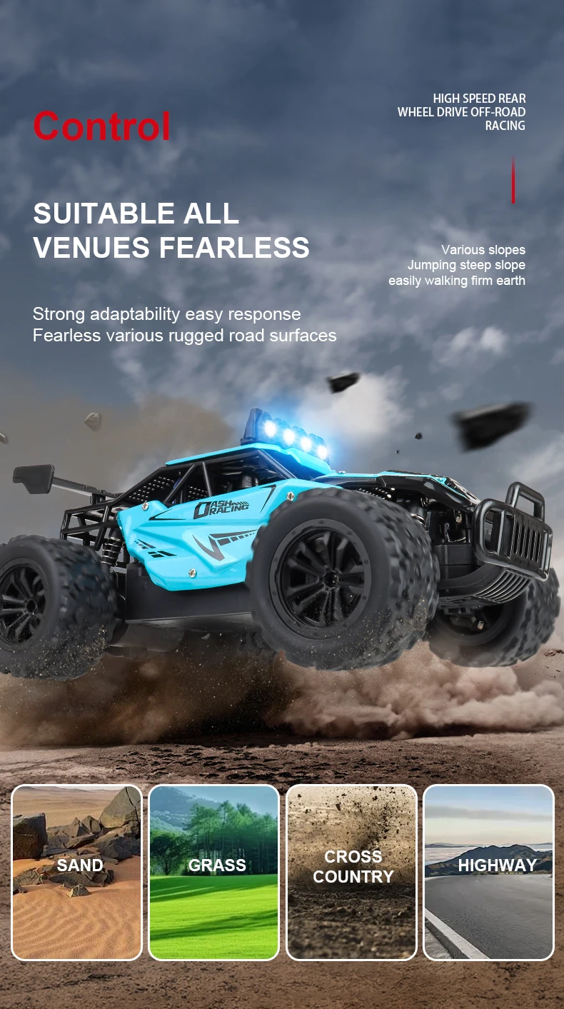Climbing RC Car 1:16 Alloy 2.4G High Speed Off Road Remote Control Vehicle – Proportional Throttle Toy 19 kf Sdc592a7a1a7a42ef89a3737372a26576O