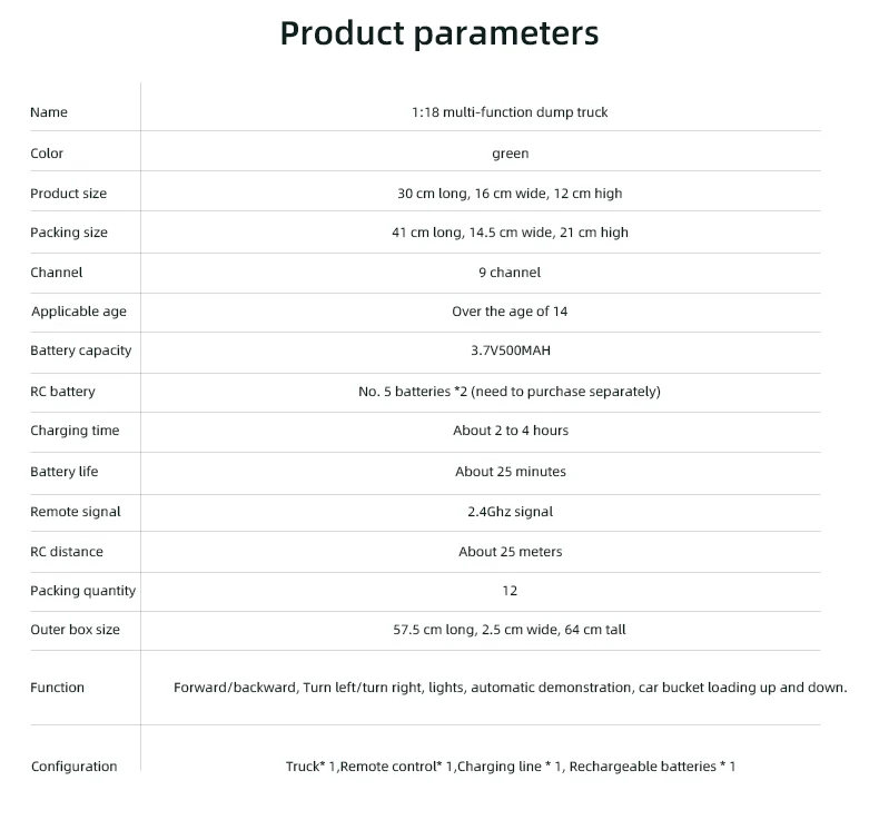 RC Truck 1:18 6CH Remote Control Engineering Vehicle – Dumper Crawler Excavator Toy for Boys 14 kf Se482ff4132a74ebc92b9343d7f43bbf2f